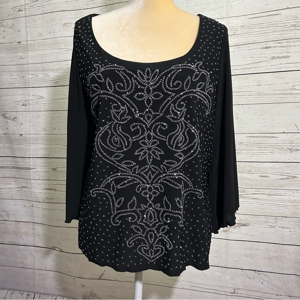 Ronni Nicole Sparkle Black Top